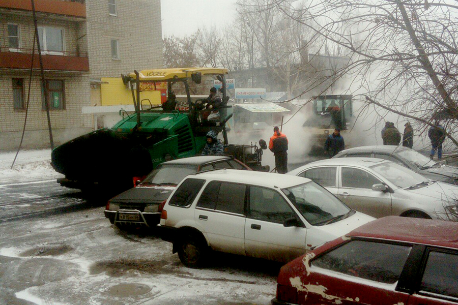 Администрация Тамбова не нашла нарушений при укладке асфальта в снег на ул. Т. Дерунец