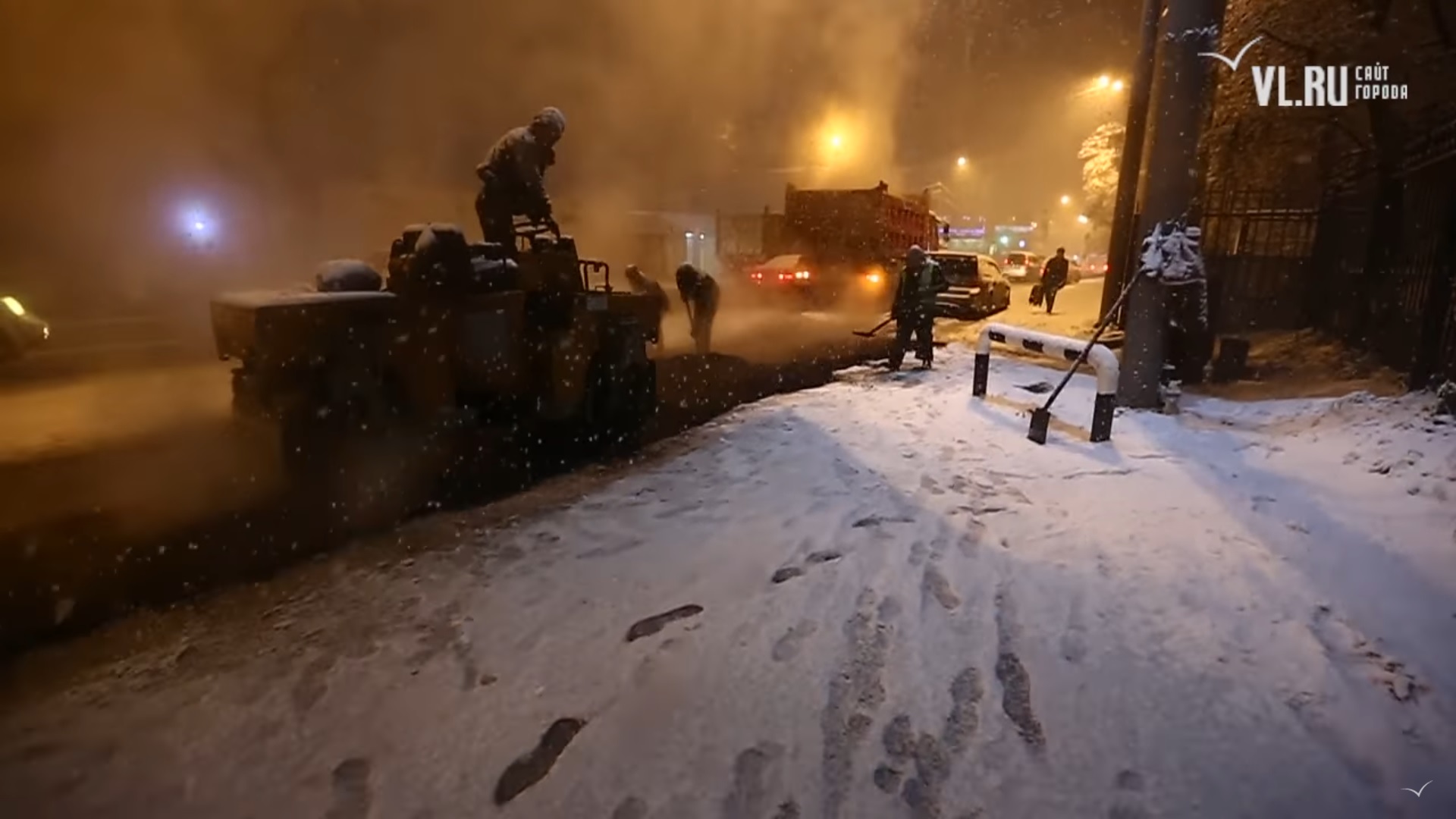 Во Владивостоке дорожные работы, выполненные в снег с нарушением технологии, не приняты и не оплачены