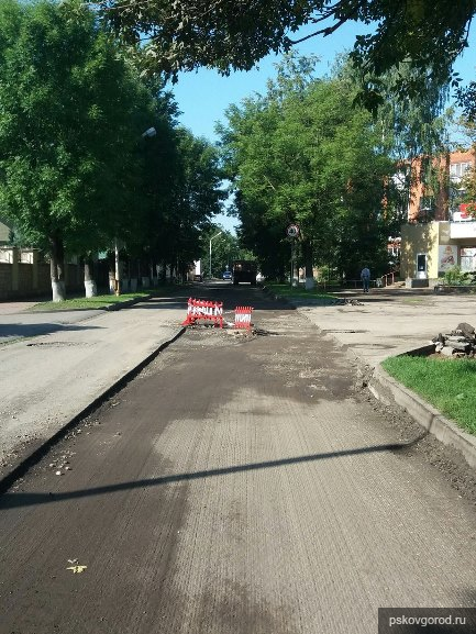 Ремонт улицы Герцена начался в Пскове